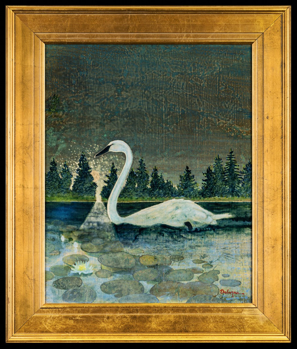 Night Swan with Frame